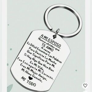 A love gift keychain in Spanish for my husband stainless steel